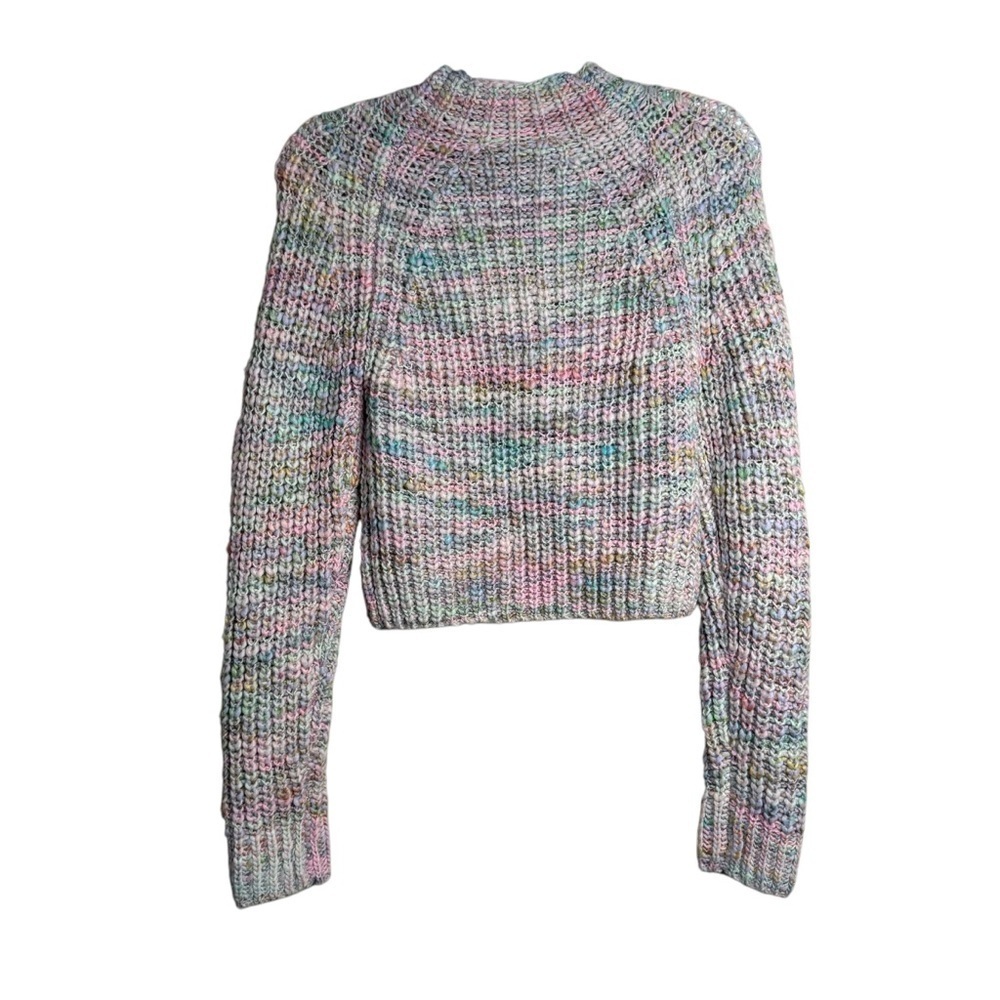 Wilfred Free Size XS Retrograde Mock Neck Semi Crop Knit Sweater Pastel Colors - Picture 2 of 7